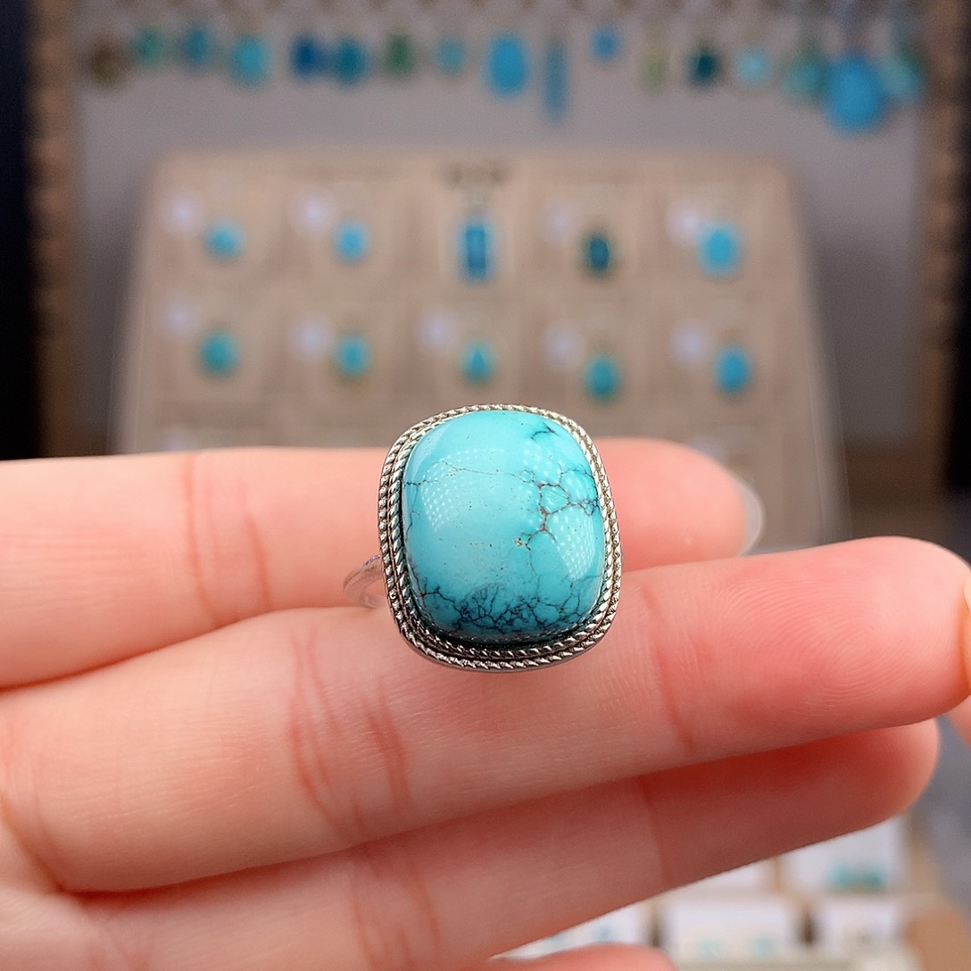 绿松石颈饰银S925镶嵌