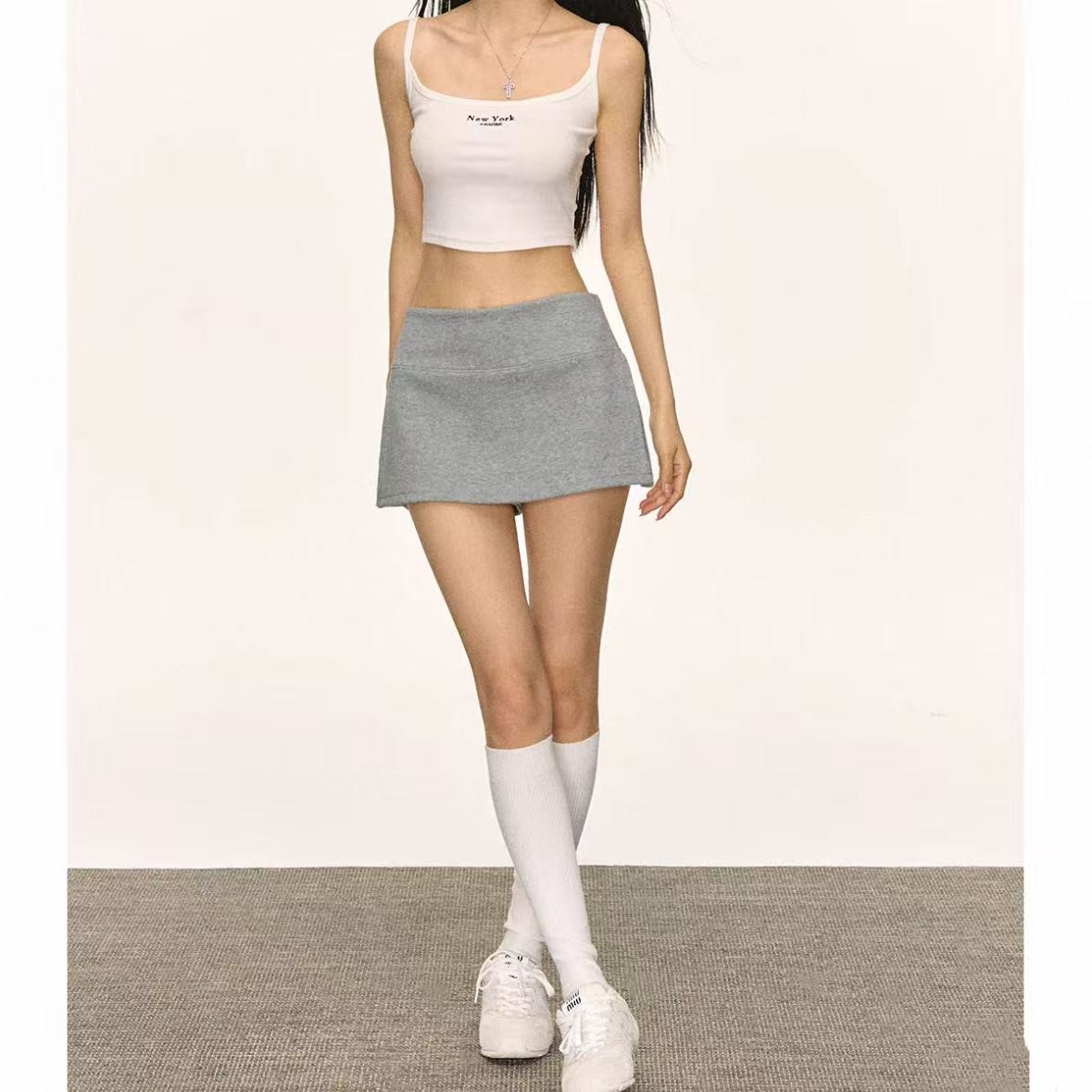 胖鹅张~美式复古辣妹半身裙#8183