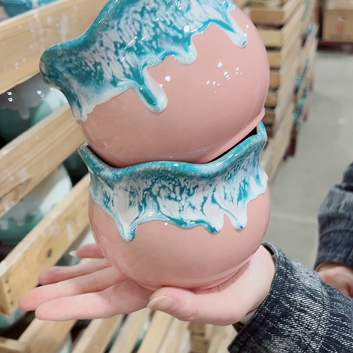 有孔，凑单福利满10元发货陶瓷多肉花盆！