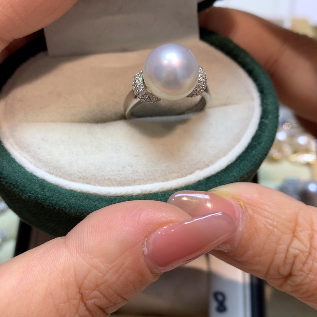 海水珍珠戒指银S925镶嵌