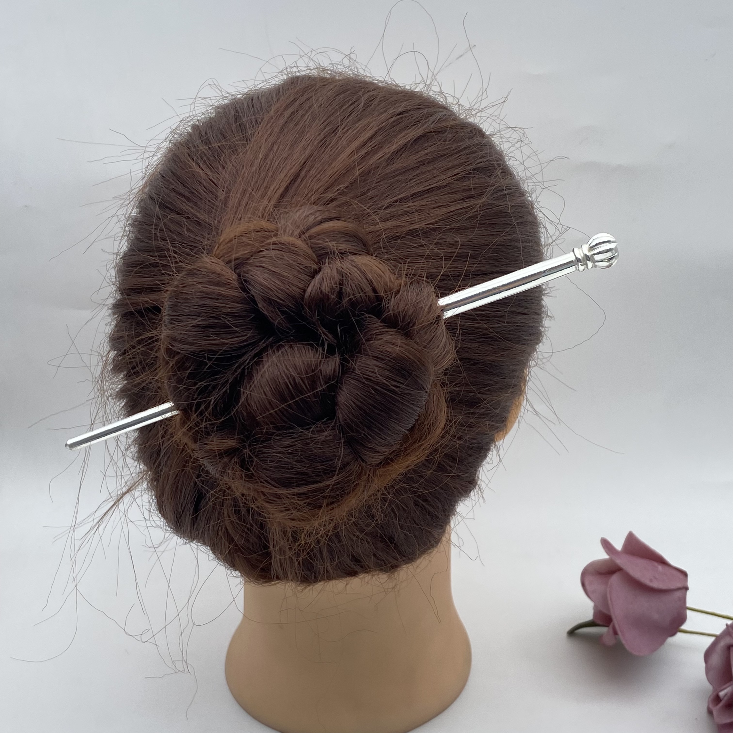 足银银制品 【南瓜手杖】足银9999纯手工新中式气质礼品发饰发簪