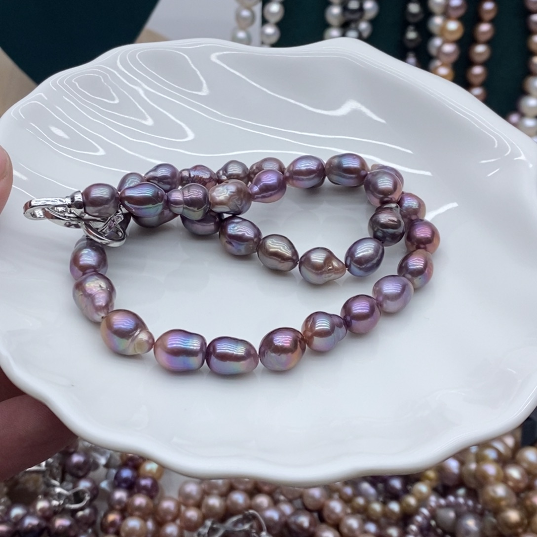 用***0天然淡水珍珠无人工干预淡水珍珠银S925镶嵌