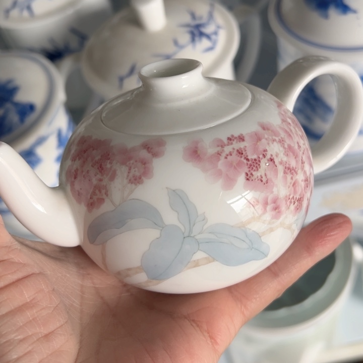 杯大球泥手绘茶壶一个