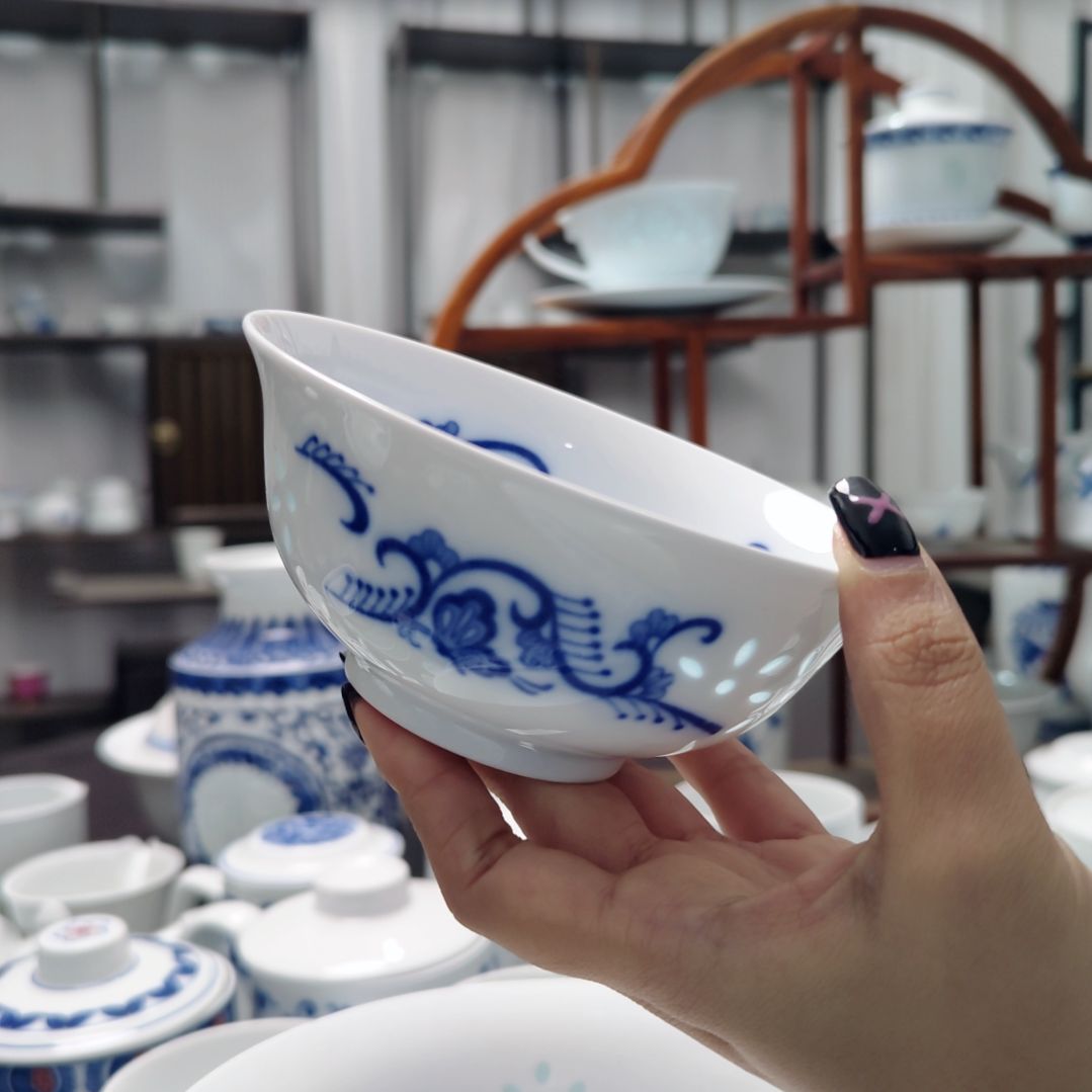 陶瓷蝴蝶5寸饭碗一个