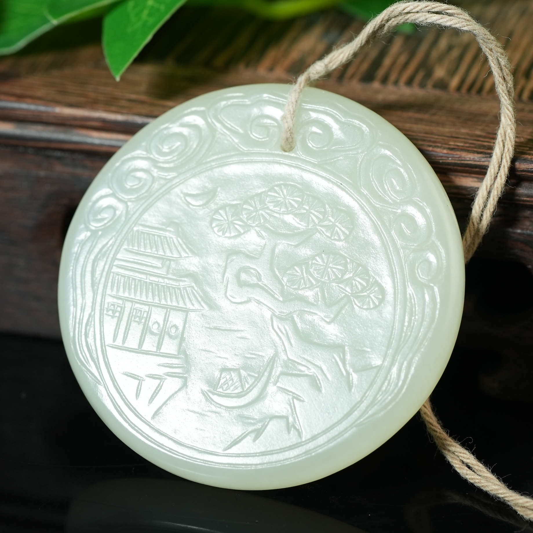 清代和田玉亭台楼阁诗文牌【华豫之门】SHF20A2501094030