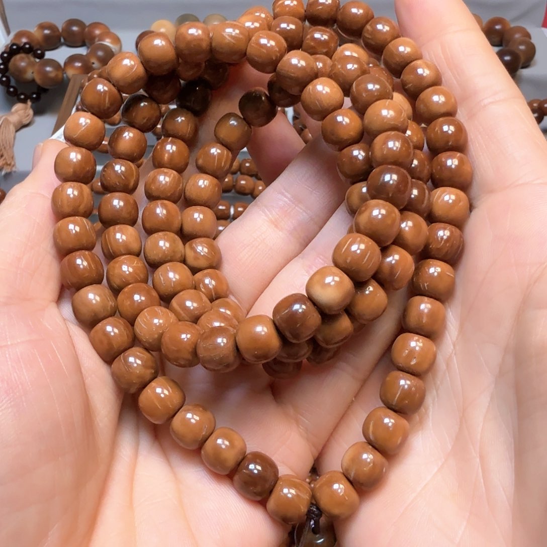 库克手串虎***0库克菩提8*9老型珠114颗带眼线