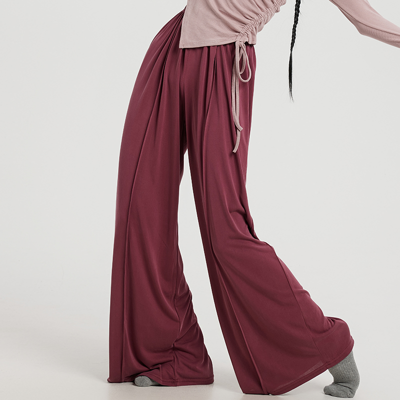 现代舞练功裤女新款高腰直筒裤舞蹈裤古典舞垂坠感瑜伽阔腿裤显瘦