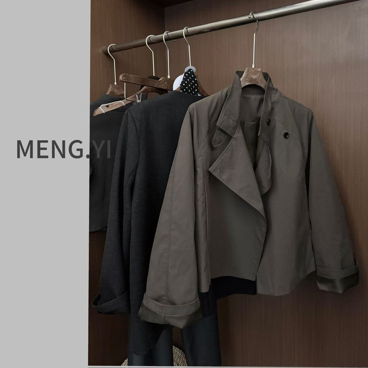 MENG.YI工装短款风衣5255