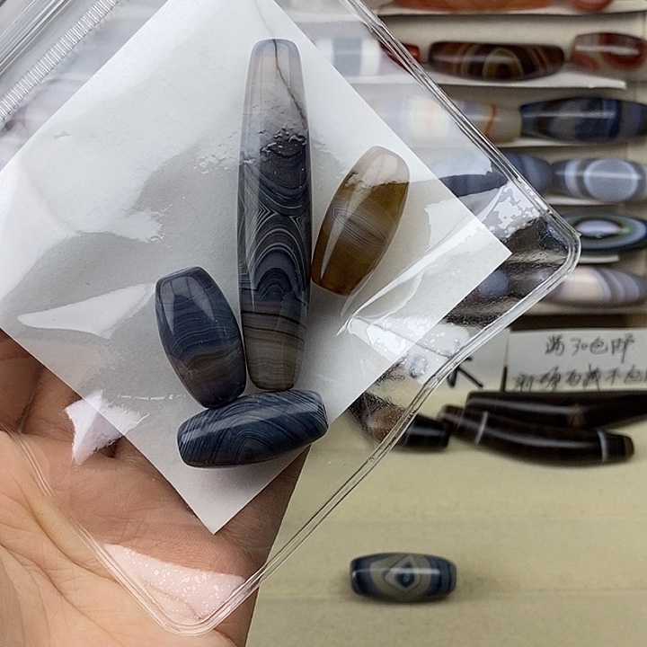 墨***竹玛瑙/玉髓合金颈饰