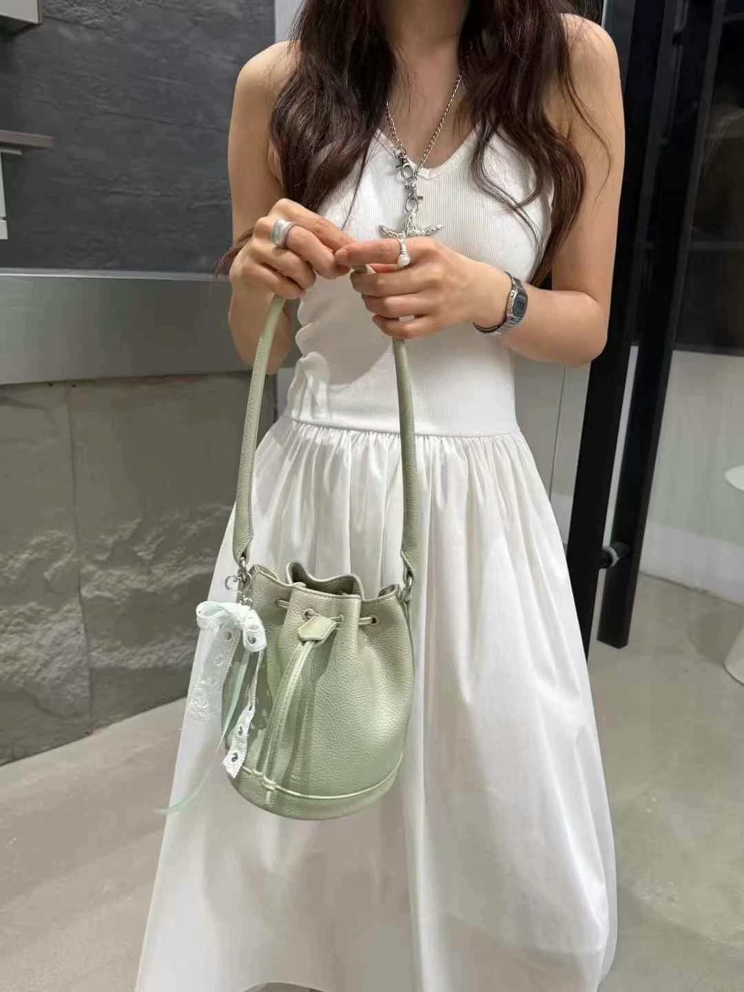 9768 抹茶色2025新款时尚轻奢单肩双
