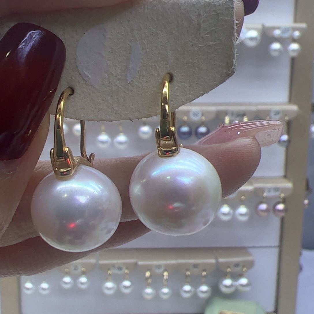 淡水珍珠耳饰银S925镶嵌