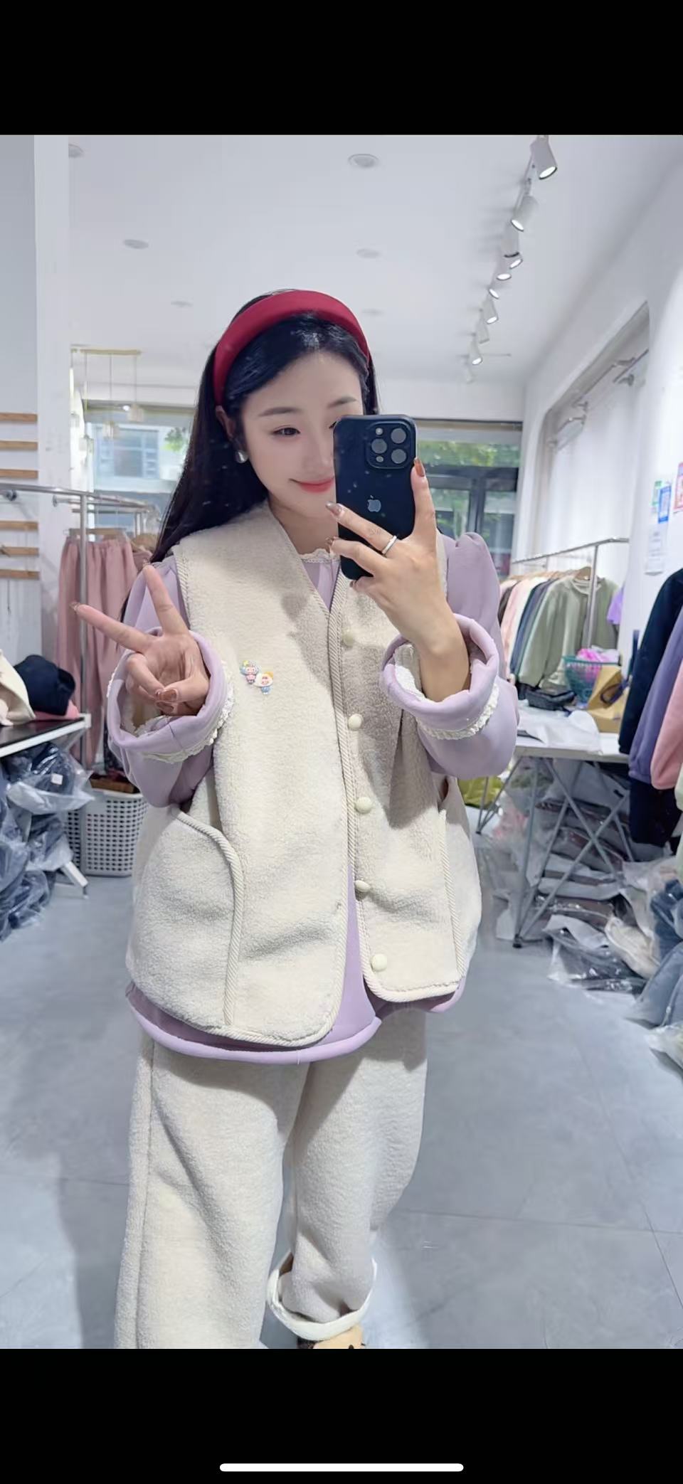 ZL秋冬款二绒套头三件套可外穿家居服