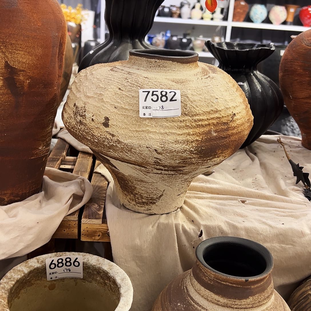 瓶7582高23.5口8陶瓷花瓶无孔