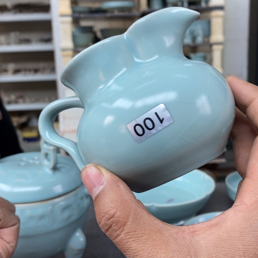 摆件小**星抱朴汝瓷仿古微瑕