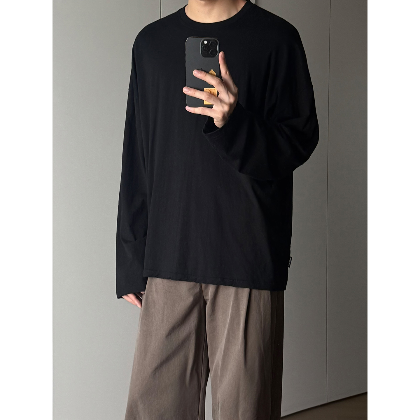 SDR 欧洲进口亚麻面料 oversize版型 黑色基础款打底长袖 Week 1