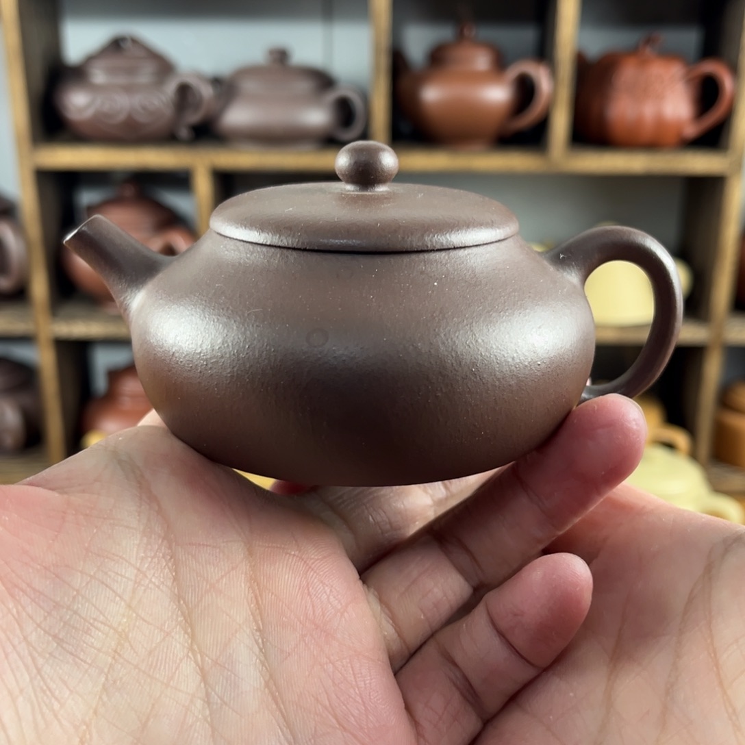 紫砂茶壶手工制作老紫泥