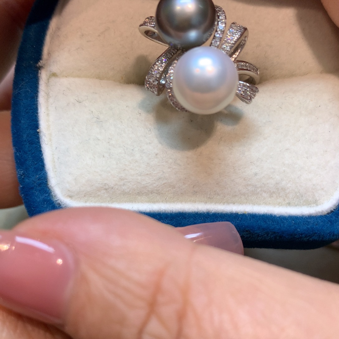 海水珍珠戒指银S925镶嵌