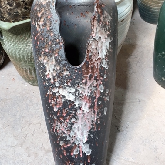 紫砂花盆口20高度45缺口黑深缺口