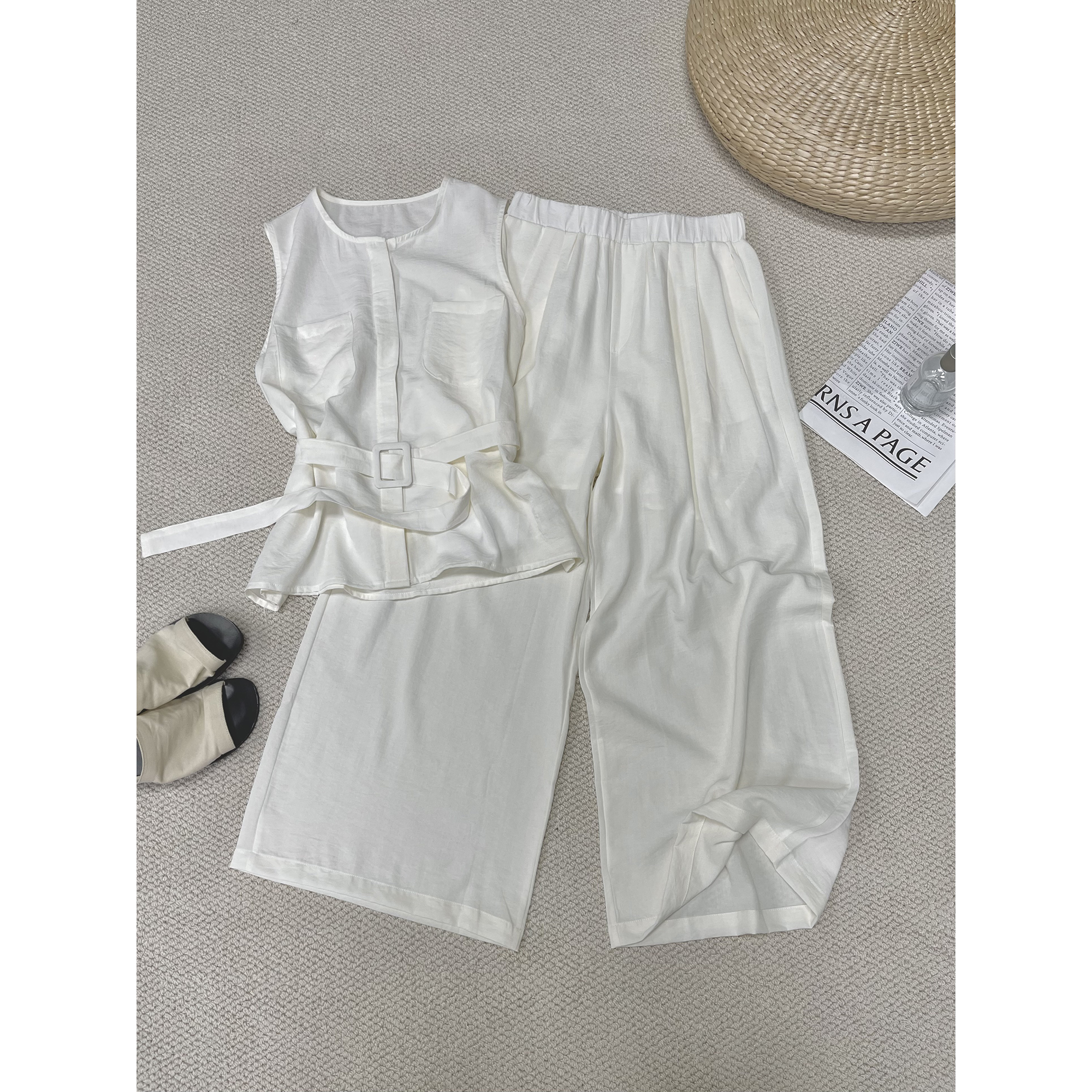 背心+阔腿长裤套装91157