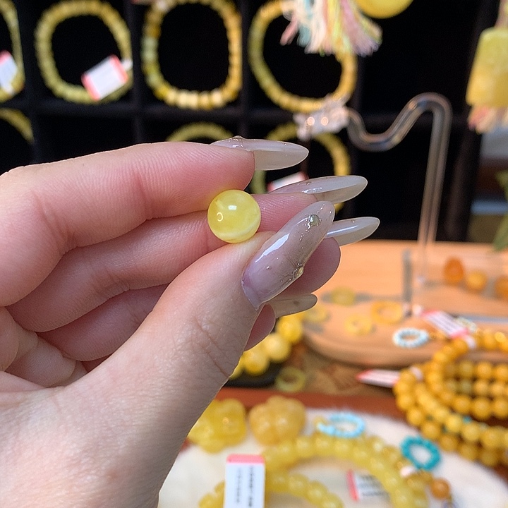 琥珀手链未镶嵌蜜蜡手串圆珠