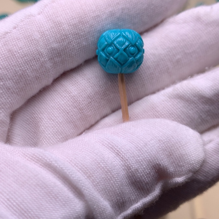 绿松石未镶嵌莲花12.8