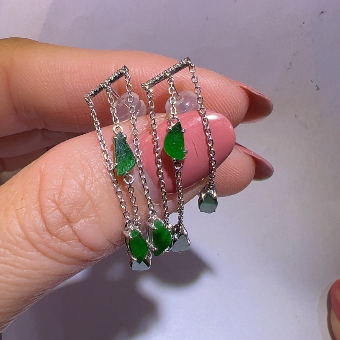 翡翠颈饰18K金镶嵌耳环