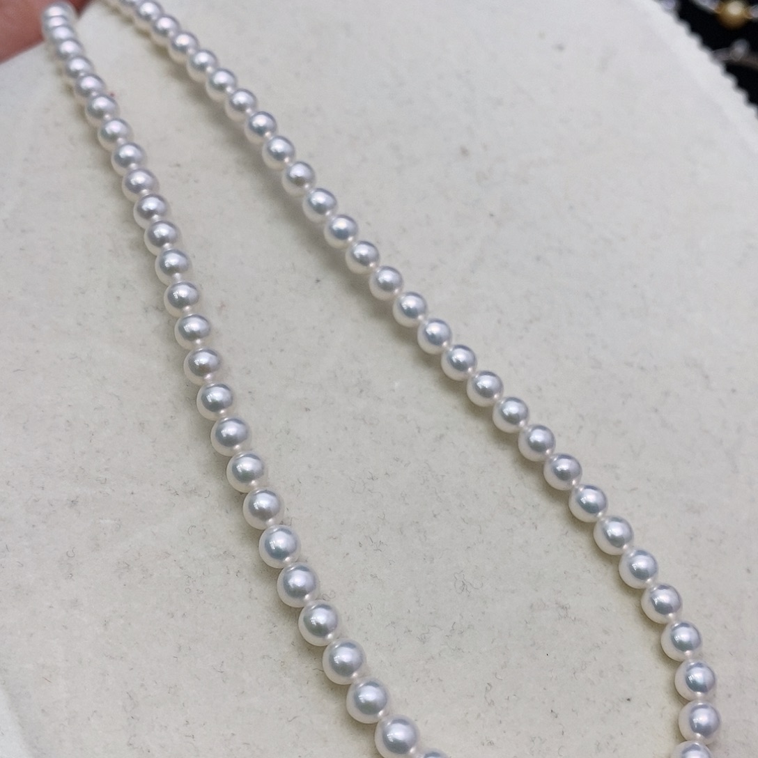 淡水珍珠颈饰银S925镶嵌6-7m m毕业级仙境光