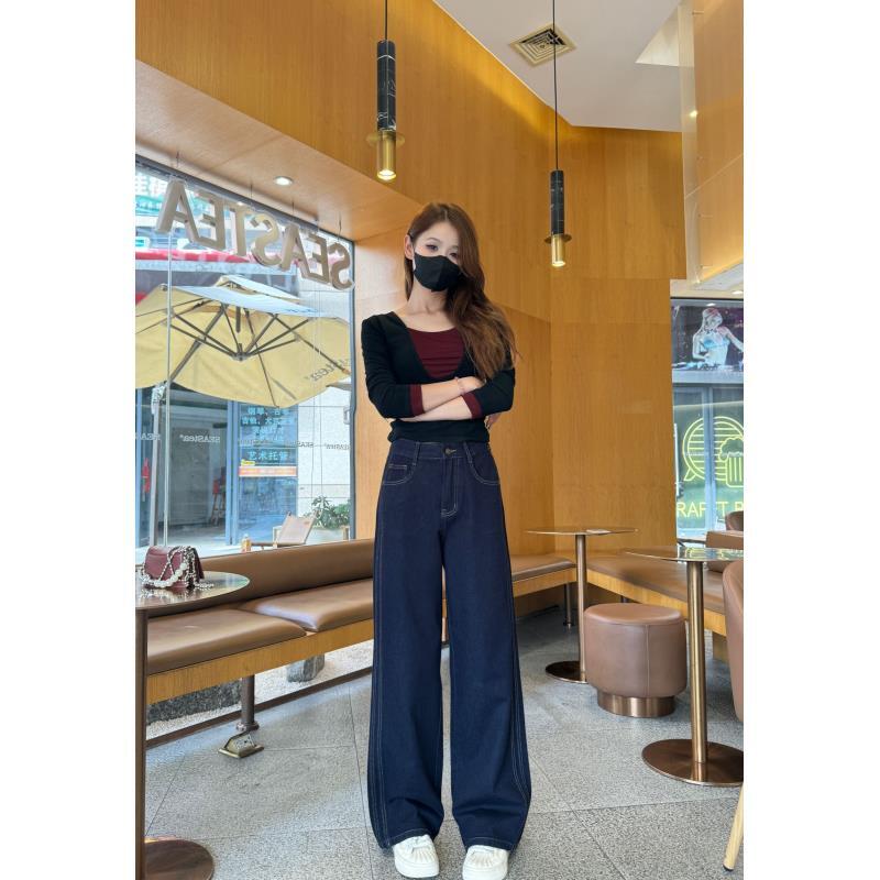 20098   高腰设计感阔腿牛仔裤