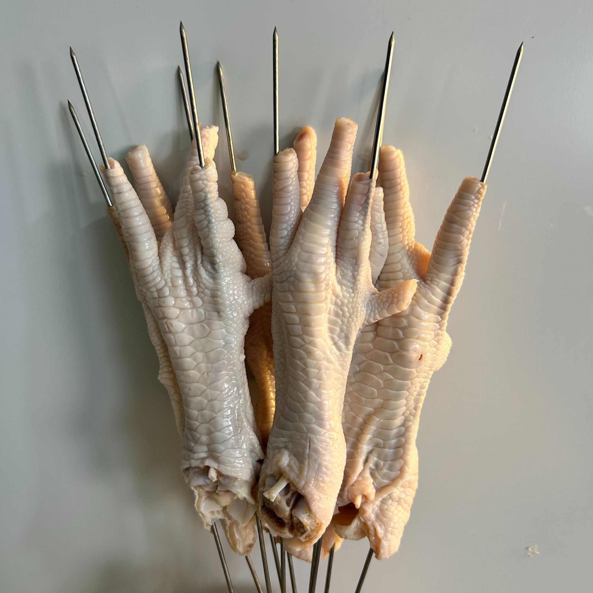 大号原味鸡爪串新鲜冷冻烧烤半成品商用批发一包10串