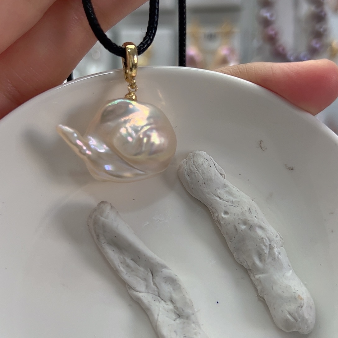 耳饰银S925镶嵌淡水珍珠
