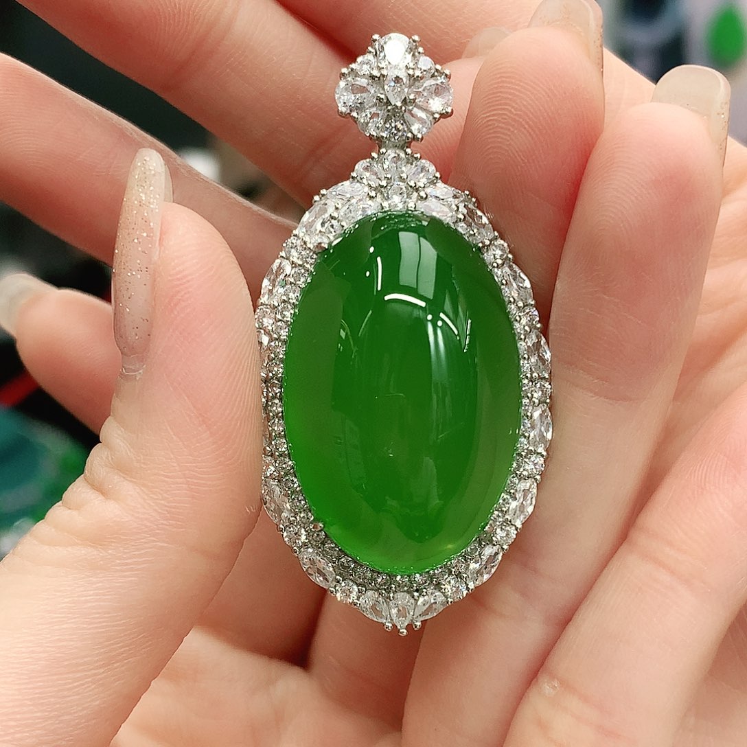 银S925镶嵌吊坠玛瑙/玉髓