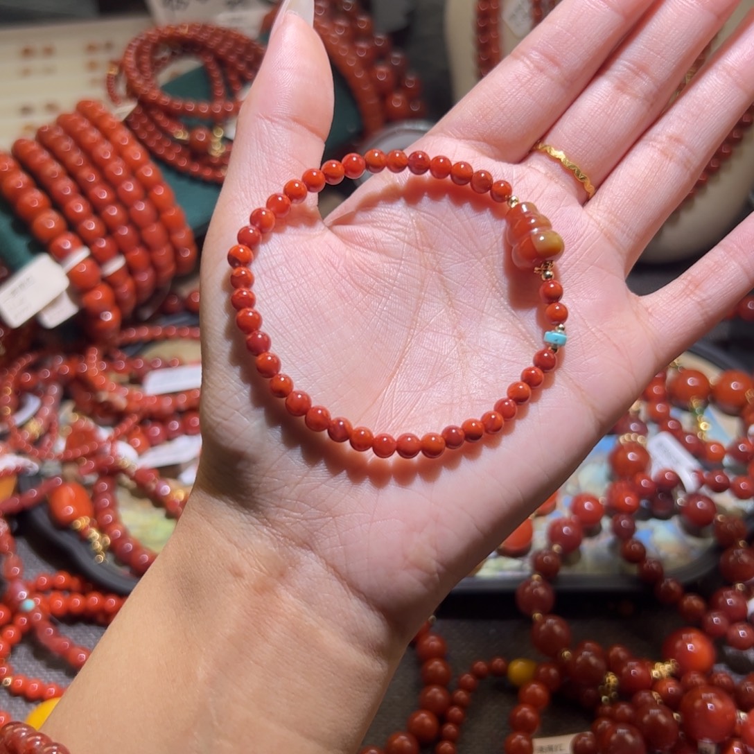 南红玛瑙未镶嵌手链4mm