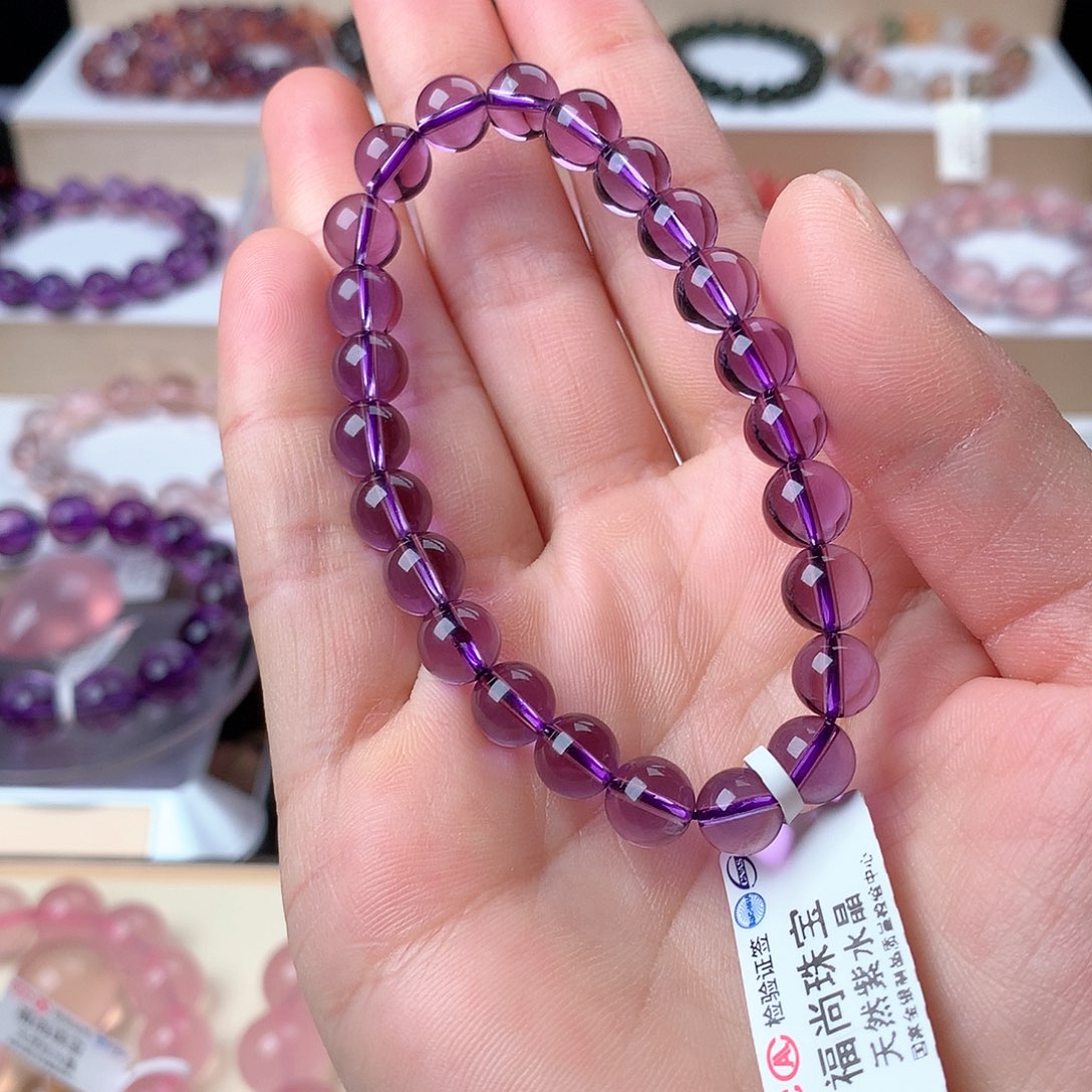 水晶手串未镶嵌紫水晶