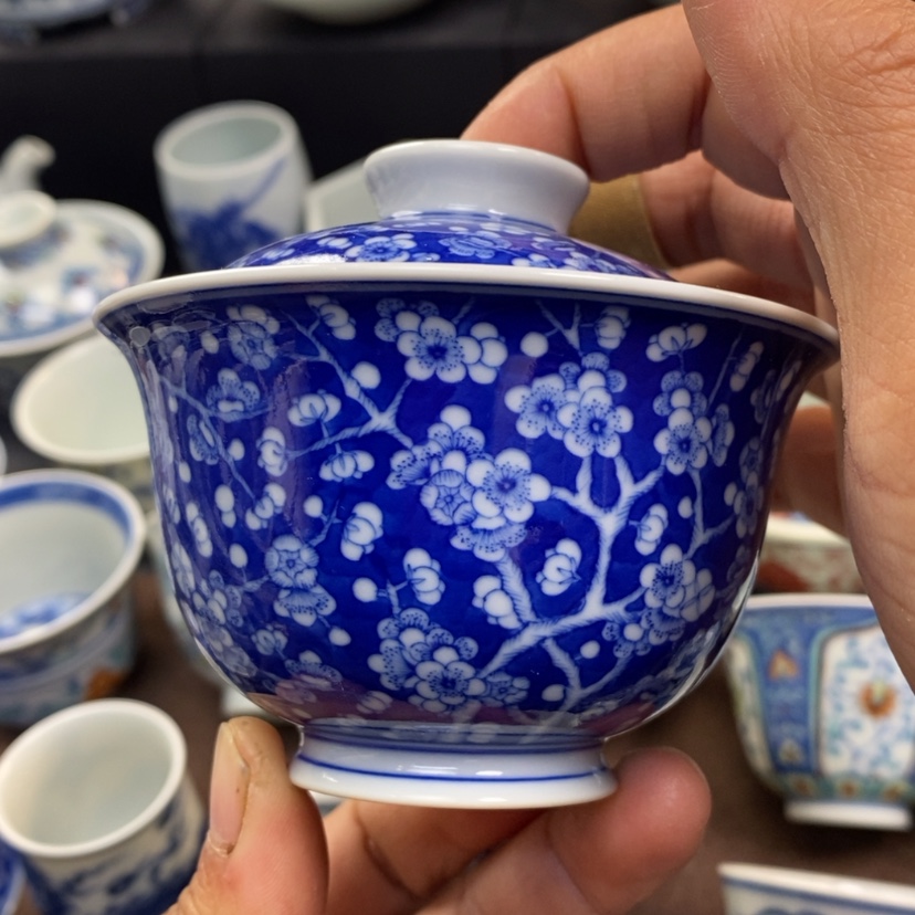 【闪购商品】景德镇青花瓷盖碗