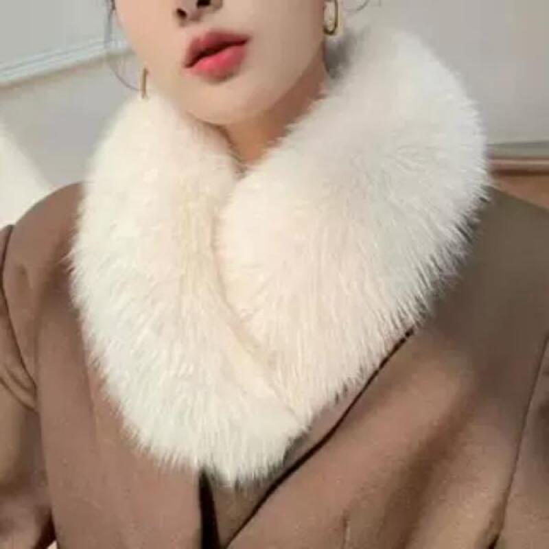 品优-【爆品围脖】小狐毛女围巾百搭保暖纯色毛2024c8900-小敏