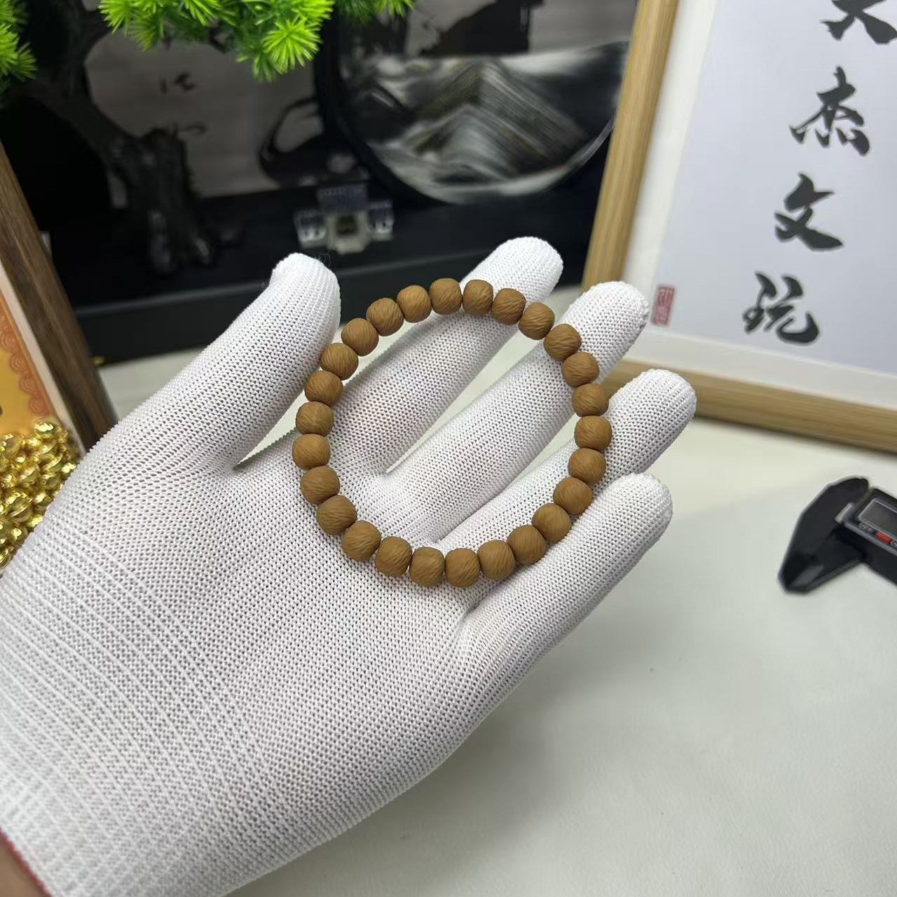 大杰-传统手工艺全品云锦猴头核桃手串9+mm