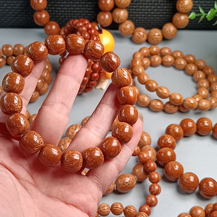 桃核手串铁籽密纹红魔桶珠13