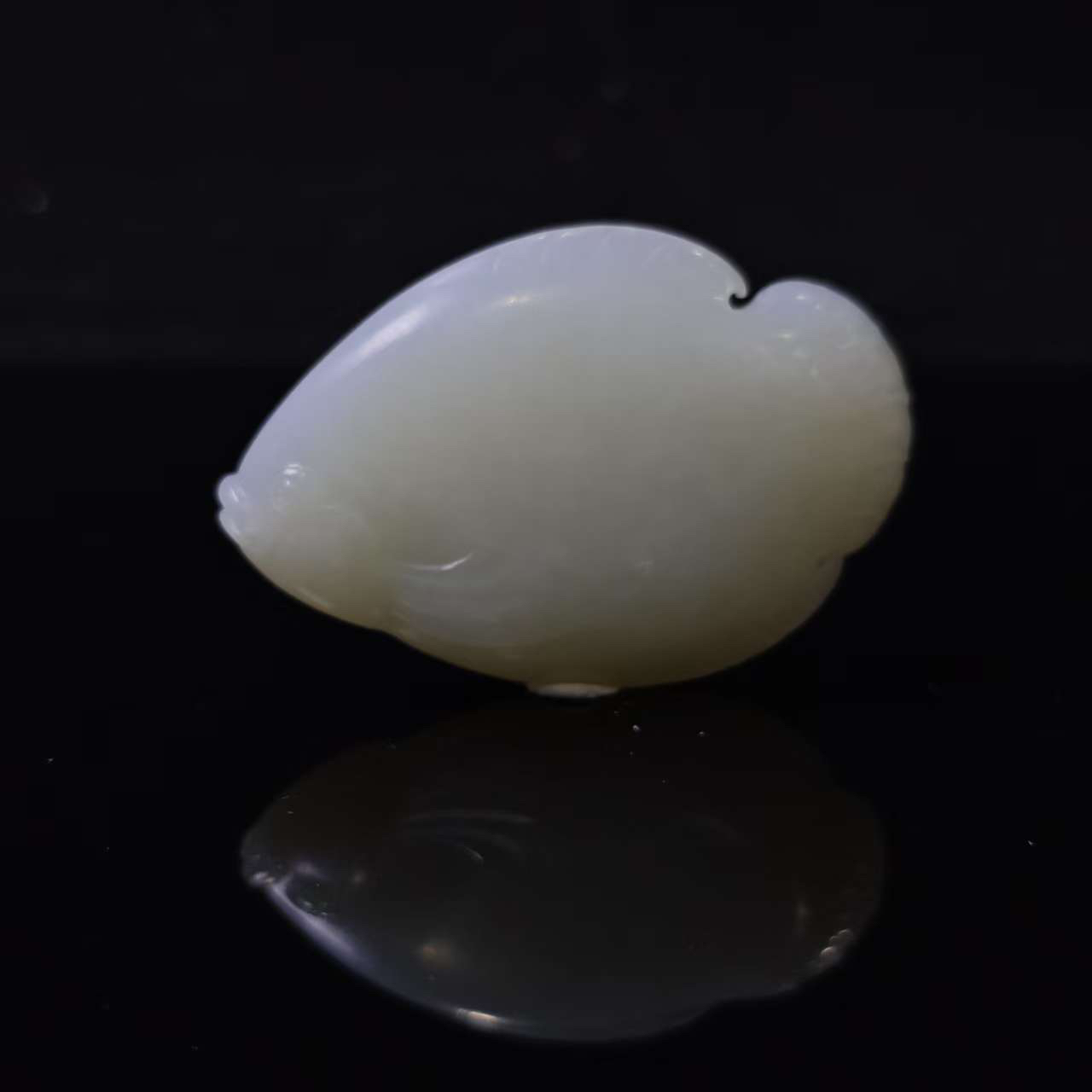 712623 和田玉白玉年年有余挂件 