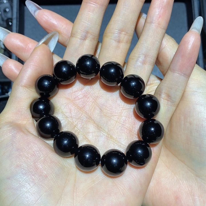 黑曜岩手链未镶嵌怀*