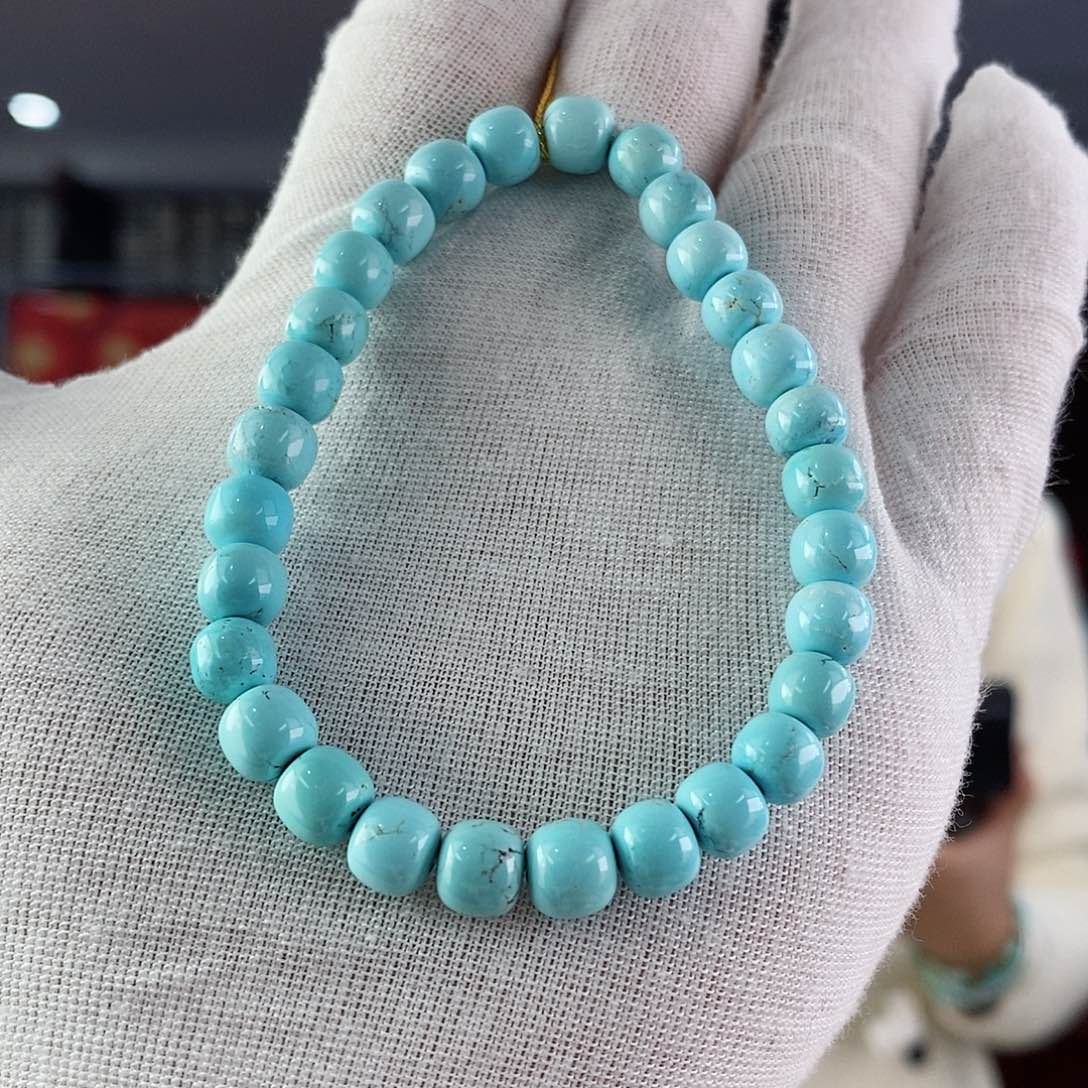 绿松石珠宝奇石未镶嵌7mm