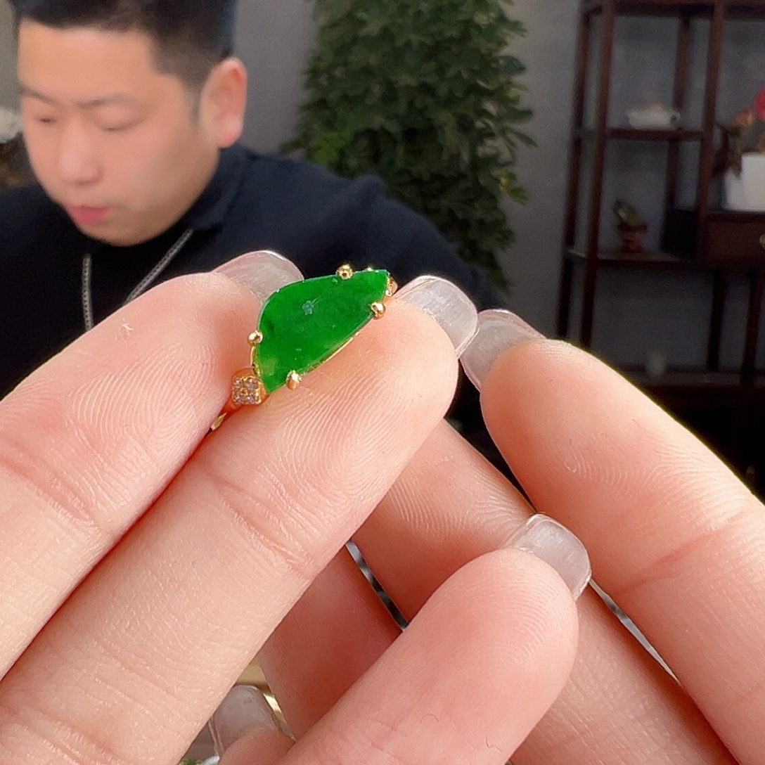 翡翠银S925镶嵌戒指戒指46