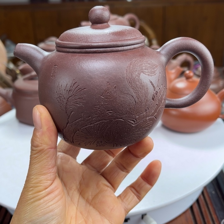 茶壶紫砂紫砂花茶