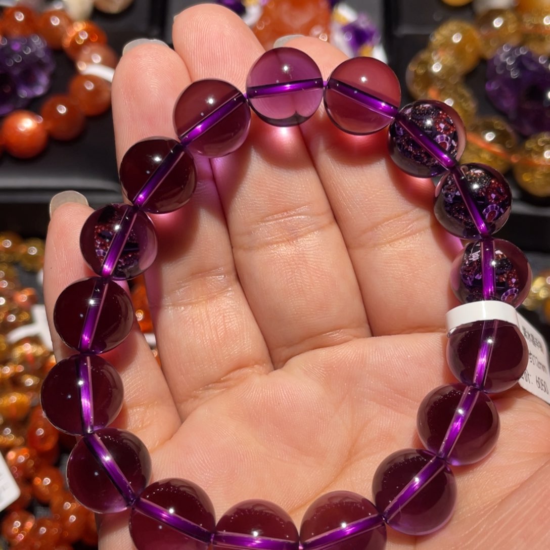 水晶手链未镶嵌紫水晶手串12mm