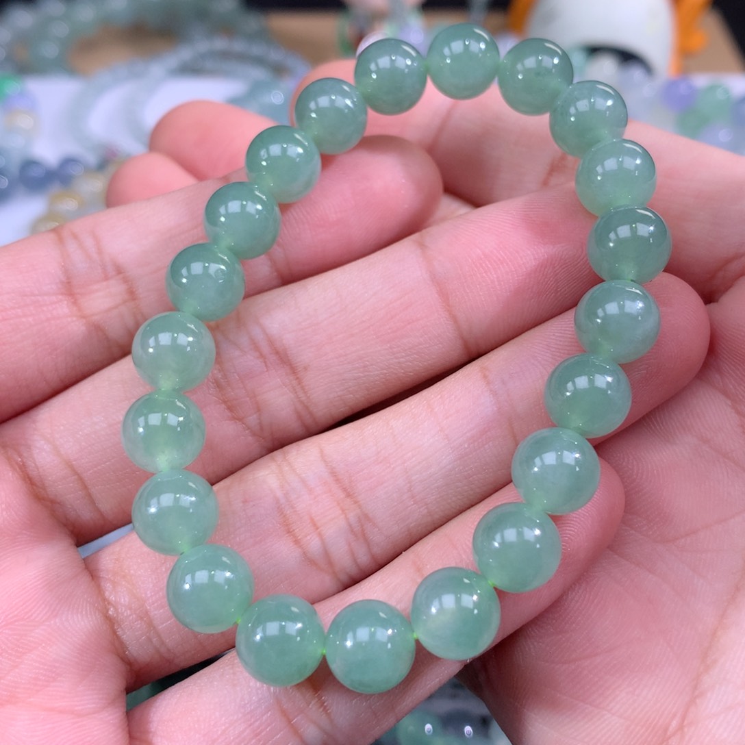 翡翠手链未镶嵌卡9m m