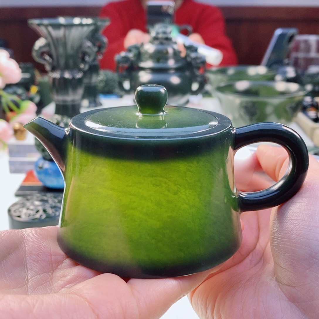 和田玉（青玉）挂件未镶嵌微瑕