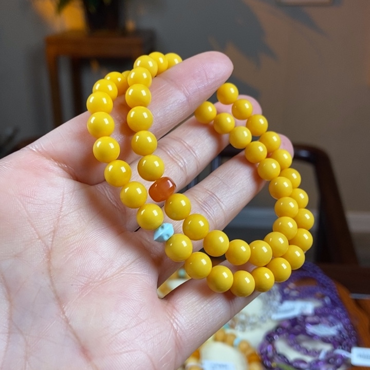 琥珀手链未镶嵌蜜蜡手串7+