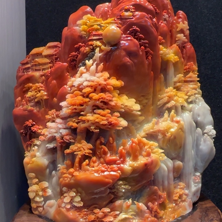 寿山石春**雾寿山石摆放