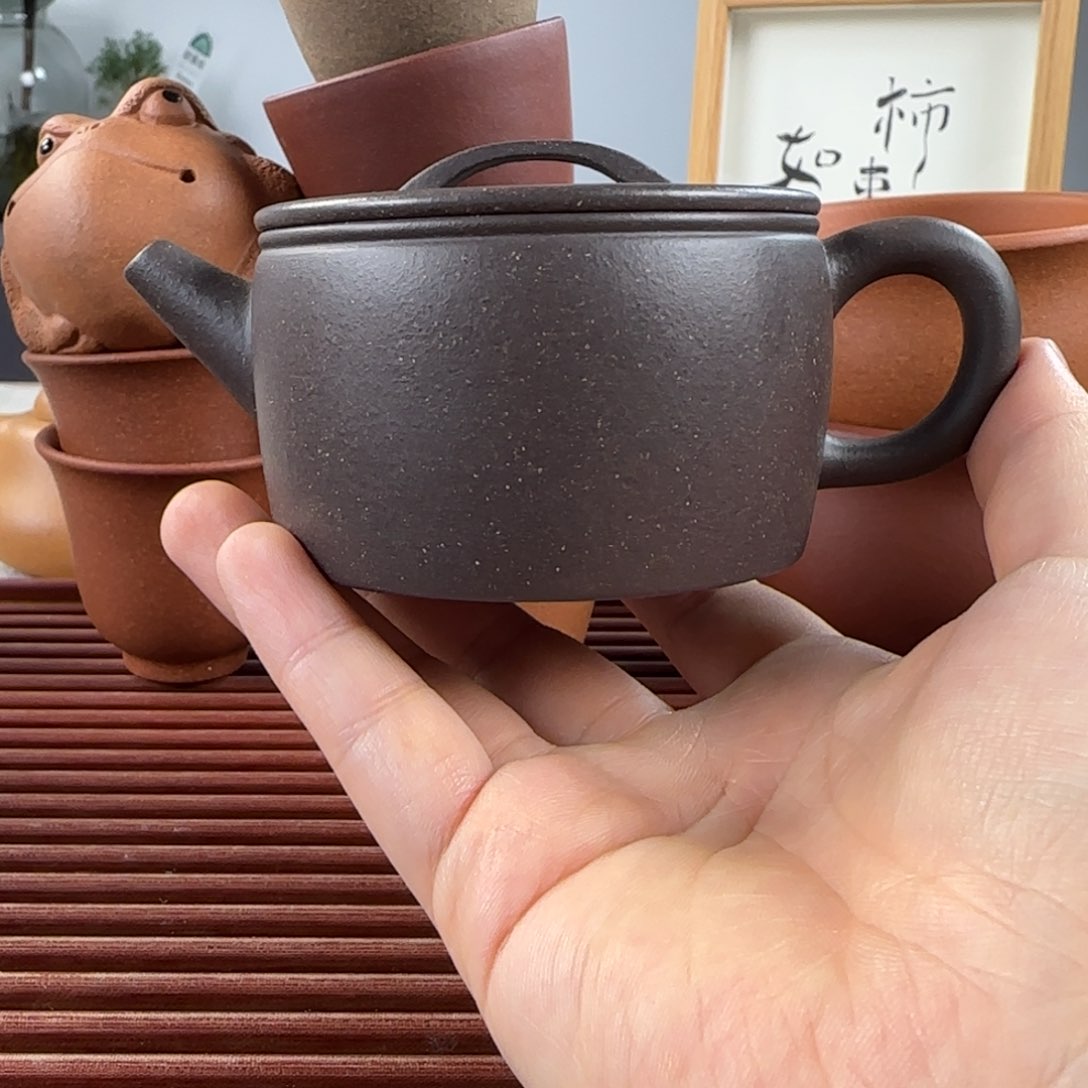 紫砂茶壶汉瓦天青半手150ml