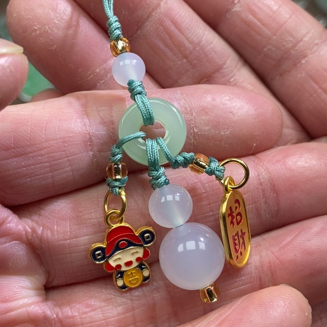 玛瑙/玉髓颈饰合金平安扣