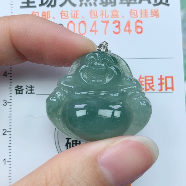 翡翠颈饰银S925镶嵌天然翡翠a货
